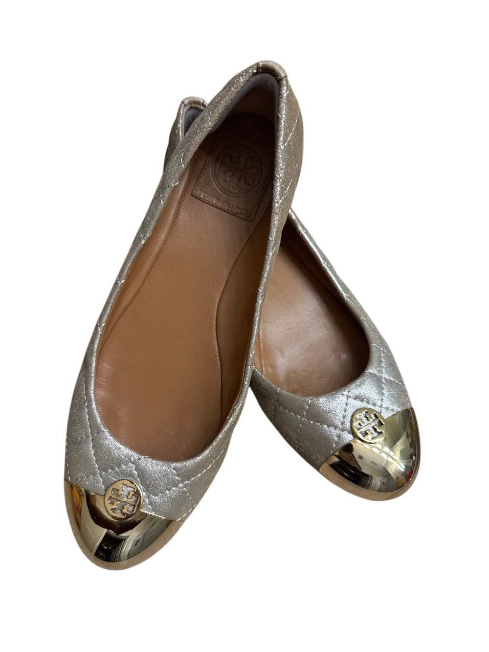 TORY BURCH KAITLIN METALLIC FLATS
